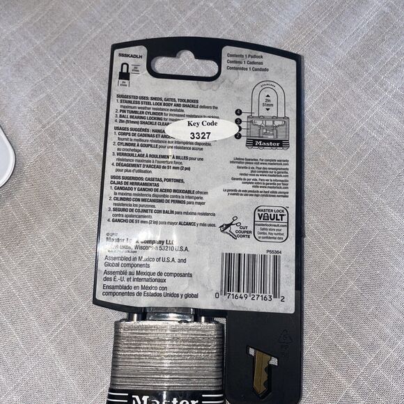 Master‎ Lock 2in Max Weather Stainless Steel Shackle Padlock 2 Keys 5SSKADLH - Picture 5 of 7